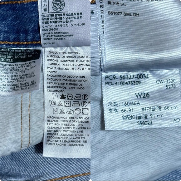 Levi’s Premium 501 Original Fit High Rise Shorts Medium Wash Distressed - Picture 8 of 8